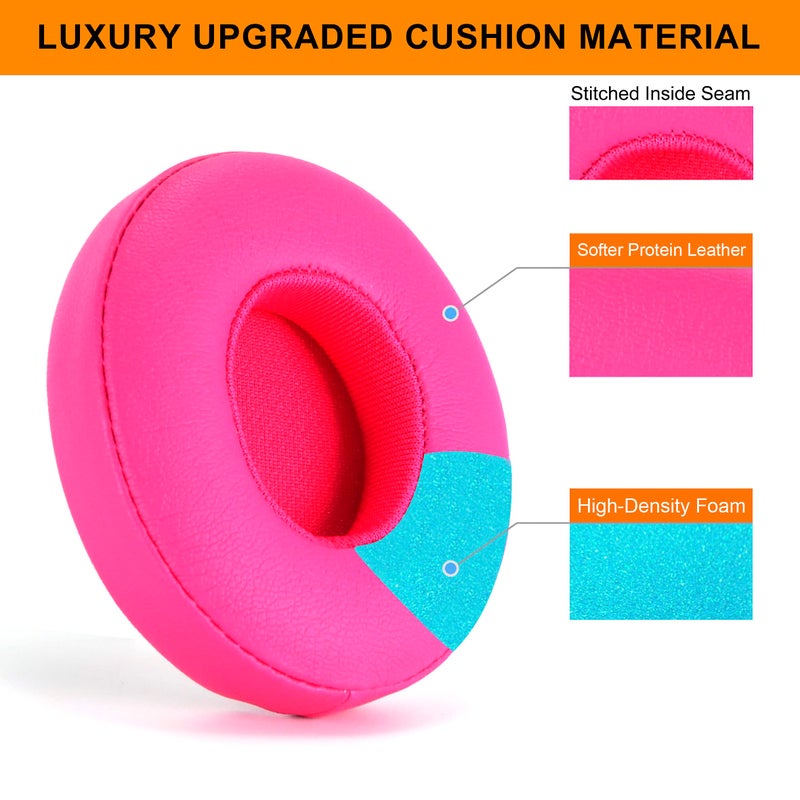 defean Solo3 Solo2 Earpads Replacement Ear Cushion Ear Pads for Solo 3.0 Wireless, Solo 2.0 Wireless On-Ear Headphone,3M Stronger Adhesive, Softer Leather, Noise Isolation Foam (Pink) - Image 5